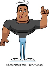 A cartoon man looking drunk.
