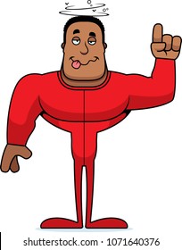A cartoon man looking drunk in pajamas.