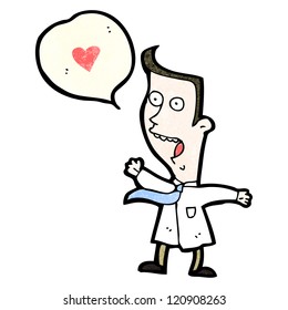 cartoon man in love