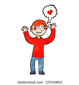 cartoon man in love