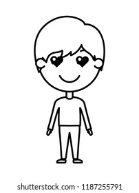 cartoon man in love kawaii character