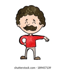 Cartoon-Mann, der Zeltgestalt macht