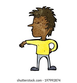 cartoon man making camp gesture
