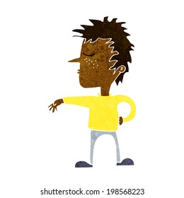 cartoon man making camp gesture
