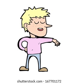 cartoon man making dismissive gesture