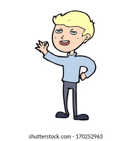 caricaturista haciendo gesto excelente