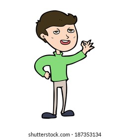 cartoon man making excellent gesture