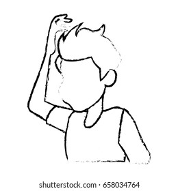 cartoon man medical condition sick image