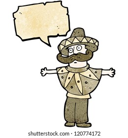cartoon man in mexican costume