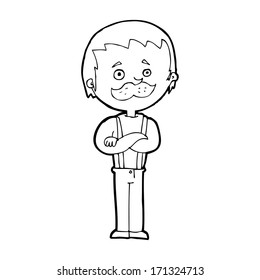 Cartoon-Mann mit Schnurrbart