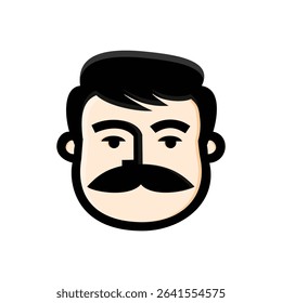 Cartoon Man with a Mustache