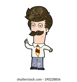 cartoon man with mustache explaining