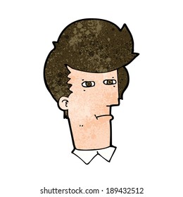 cartoon man narrowing eyes