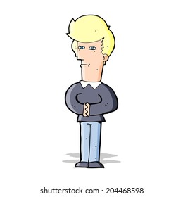 cartoon man narrowing his eyes