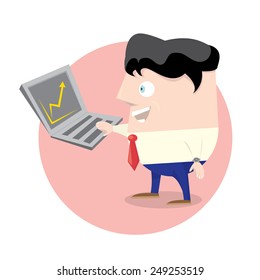 cartoon man with notebook