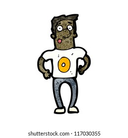 cartoon man in number zero shirt