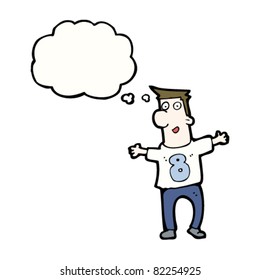 cartoon man with numbered shirt