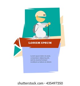 Cartoon man on scooter vector illustration