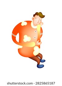 A cartoon man in