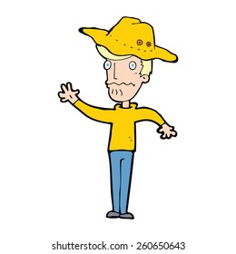 cartoon man in outback hat