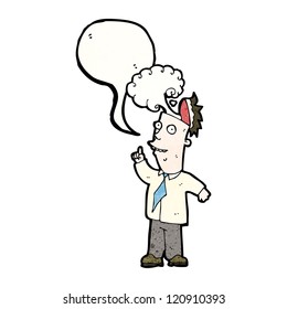 caricaturista con cerebro sobrecalentado