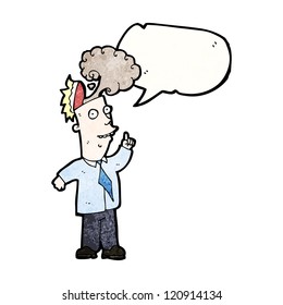 caricaturista con cerebro sobrecalentado