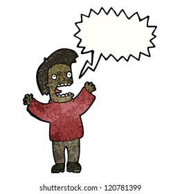 Cartoon-Mann-Panik