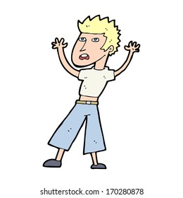 cartoon man panicking