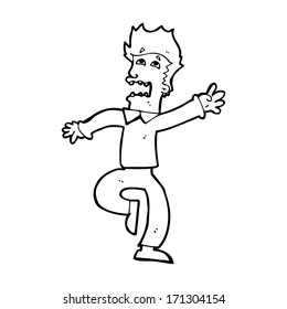 cartoon man panicking