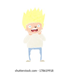 Cartoon-Mann-Panik