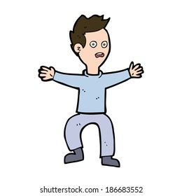 hombre de caricatura en pánico