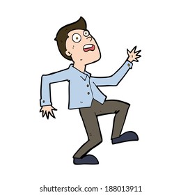 hombre de caricatura en pánico