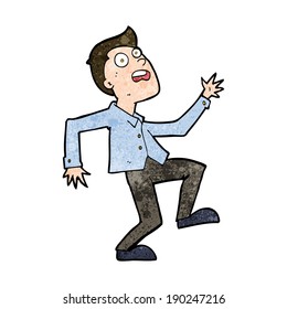 cartoon man panicking