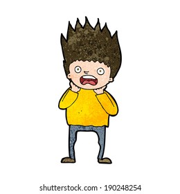 cartoon man panicking