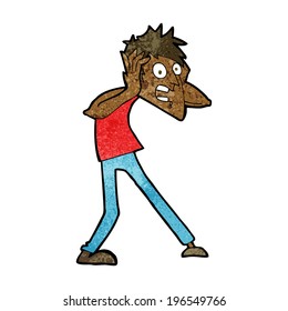 cartoon man panicking