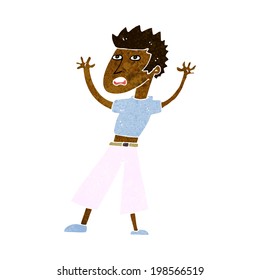 cartoon man panicking
