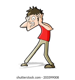 cartoon man panicking