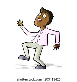 hombre de caricatura en pánico