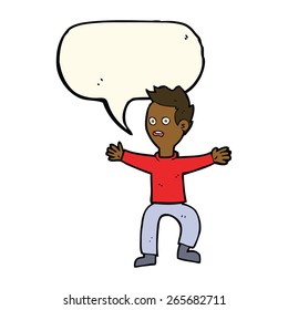 cartoon man panicking with speech bubble