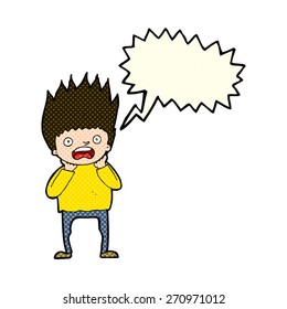 cartoon man panicking with speech bubble