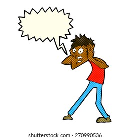 cartoon man panicking with speech bubble