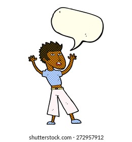cartoon man panicking with speech bubble