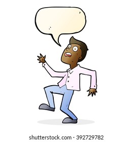 cartoon man panicking with speech bubble