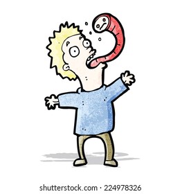 cartoon man with parasite
