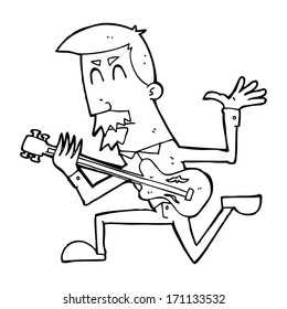 cartoon man playing electric guitar