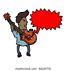 cartoon man playing electric guitar