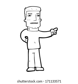 cartoon man pointing