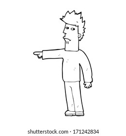 cartoon man pointing