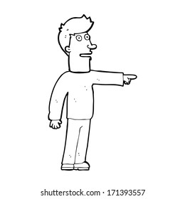 caricaturista señalando