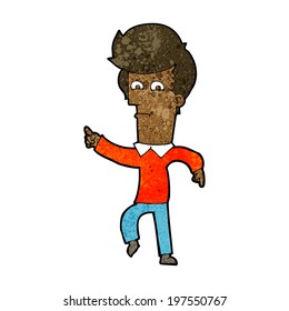 caricaturista señalando